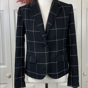 Merona Window Pane Print Black Blazer